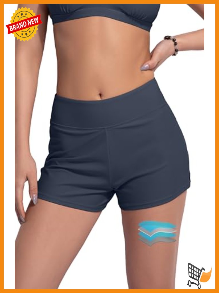 Leakproof Period Swim Shorts High Waist 3" Boyshort Bikini Bottoms